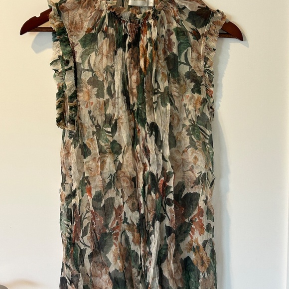 AUTHENTIC ZIMMERMANN ARCADIA RUFFLE SILK TOP IN FLORAL SIZE 2 US SIZE M SOLD OUT - Picture 9 of 13